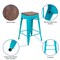 Flash Furniture 24" High Metal Indoor Counter Stool, Teal, PK4 4-ET-31320W-24-TL-R-GG - alternate 5